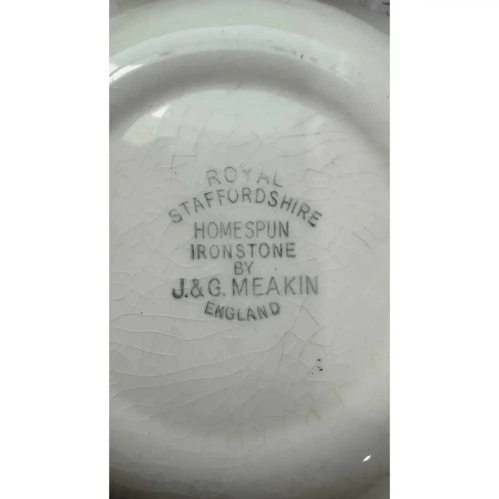 Set of 4 J&G Meakin Royal Staffordshire Homespun Ironstone 6 5/8” Cereal Bowls